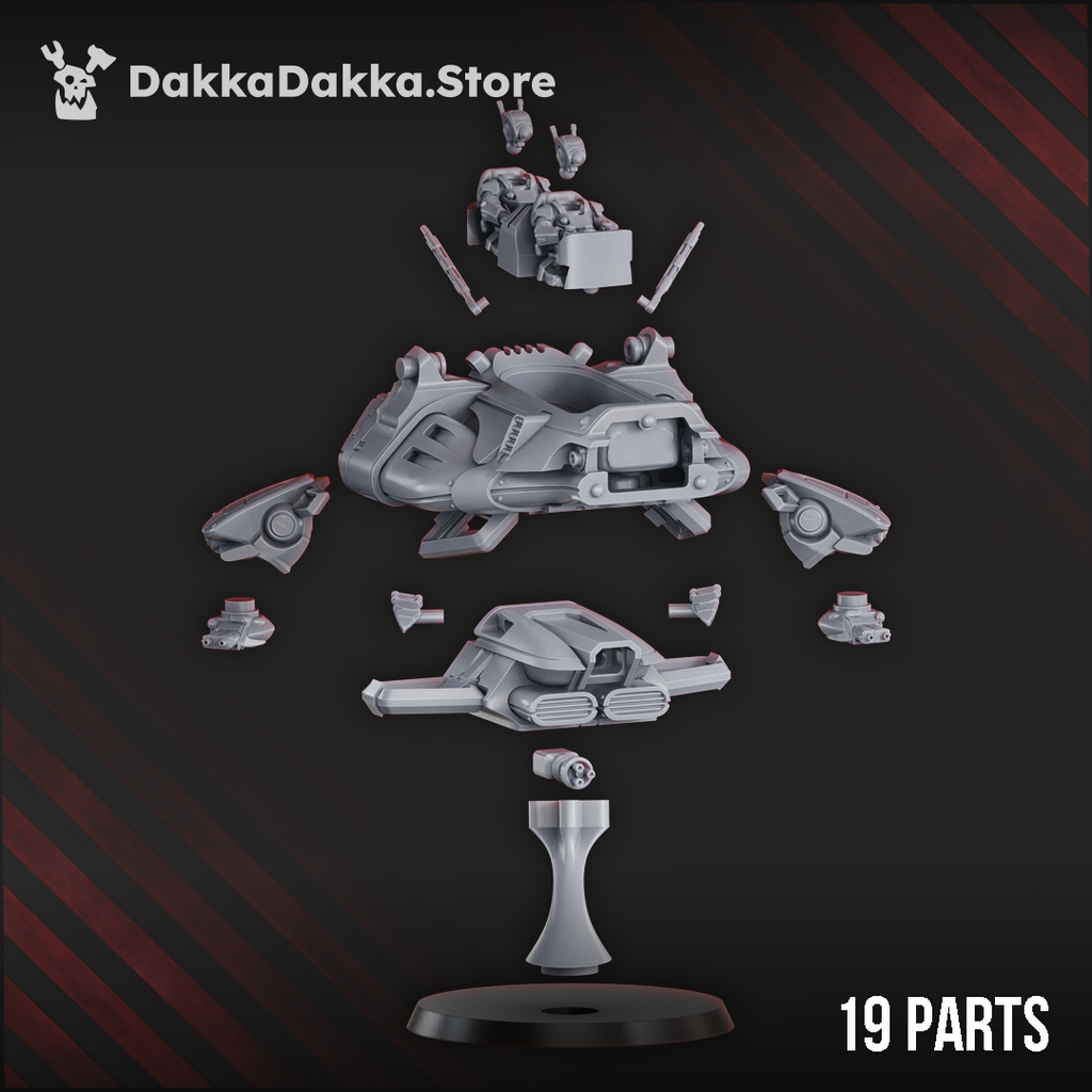 MSC APC "Cometail" - 3D Resin Printed Sci-Fi Vehicle (107mm Length) by DakkaDakka 28mm Heroic Scale Miniature, 107x91mm