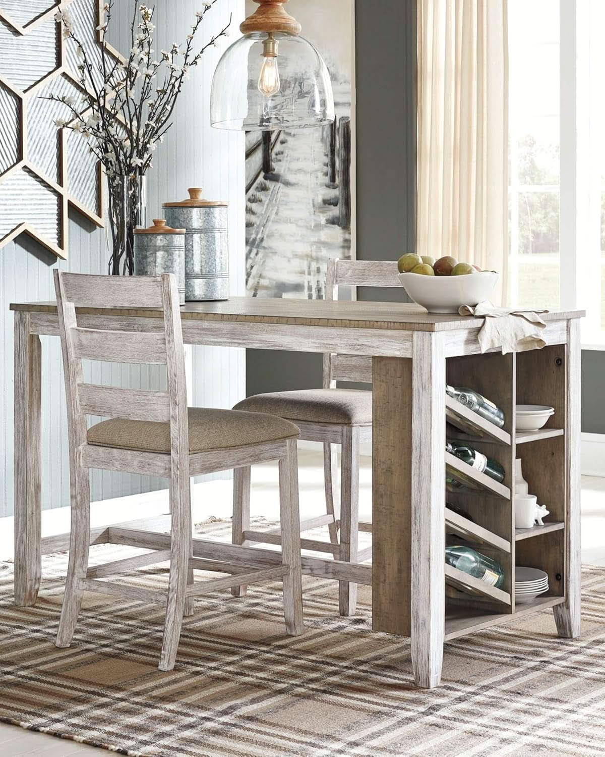 Skempton 36 Counter Height Dining Table With Wine Rack