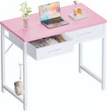 32 Inch Computer Desk With 2 Drawers For Small Spaces