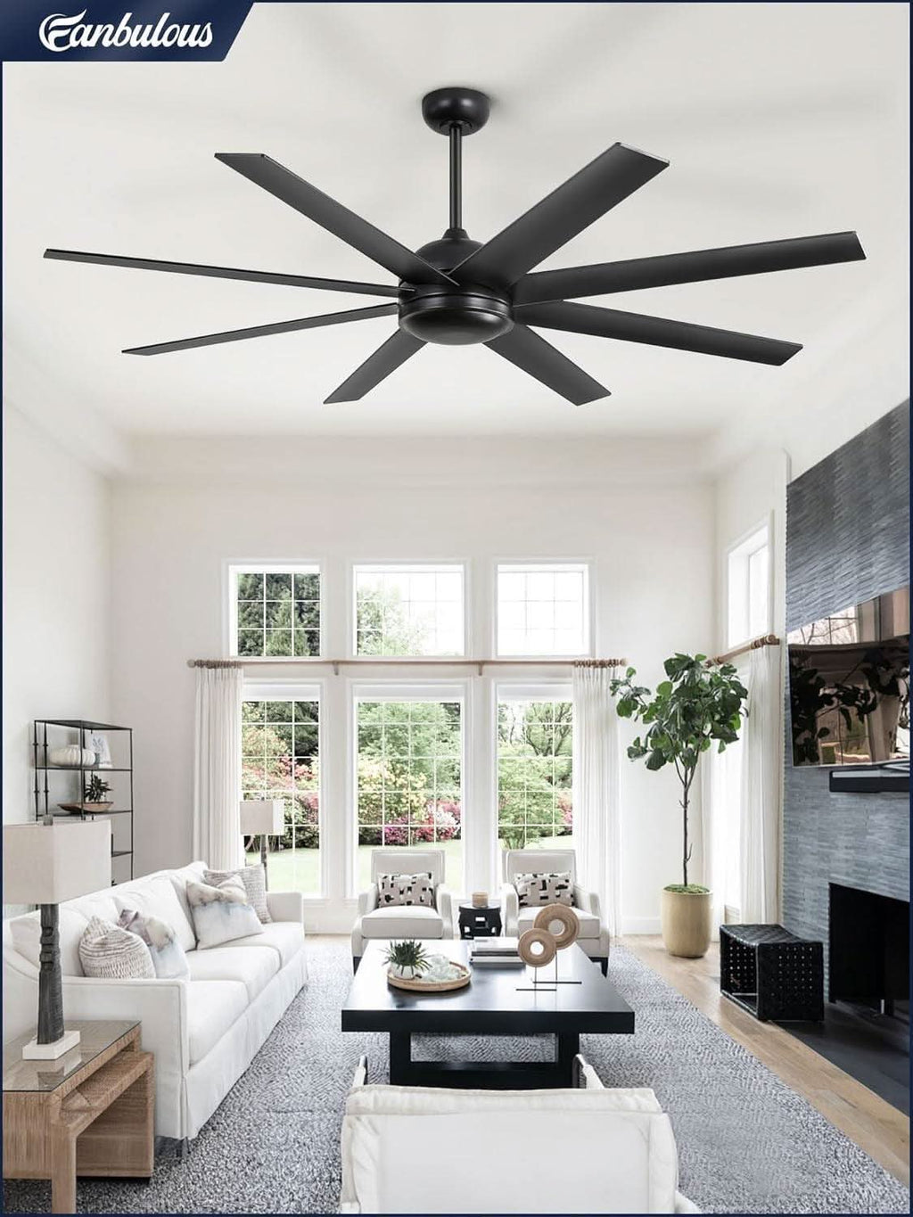 65 Inch Ceiling Fan With Remote Control No Light Indoor Outdoor