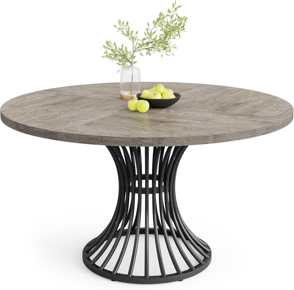 Round Dining Table 47 Inch Grey For Kitchen And Living Room