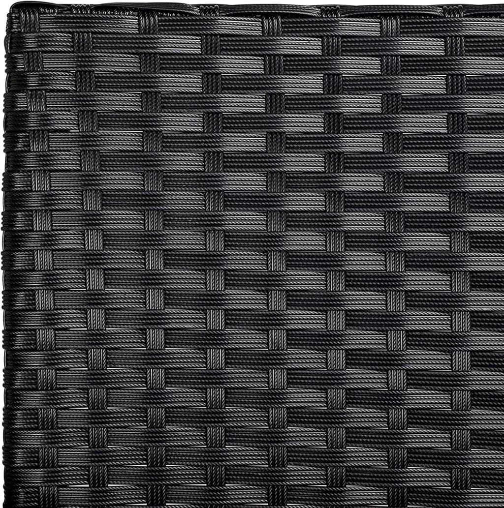 3 Piece Outdoor PE Rattan Wicker Patio Furniture Set With Soft Cushions And Glass Coffee Table