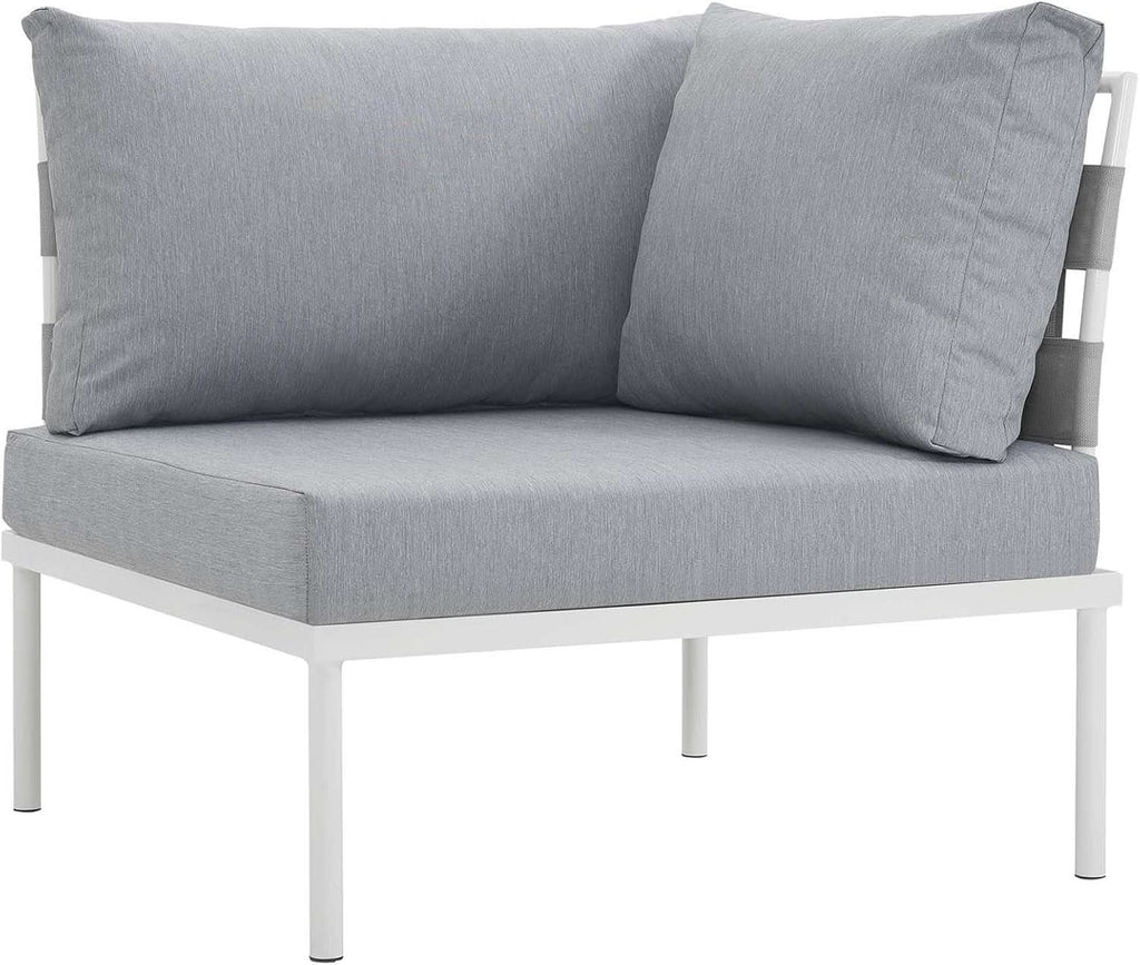 Aluminum Outdoor Patio Sectional Sofa Set White Gray