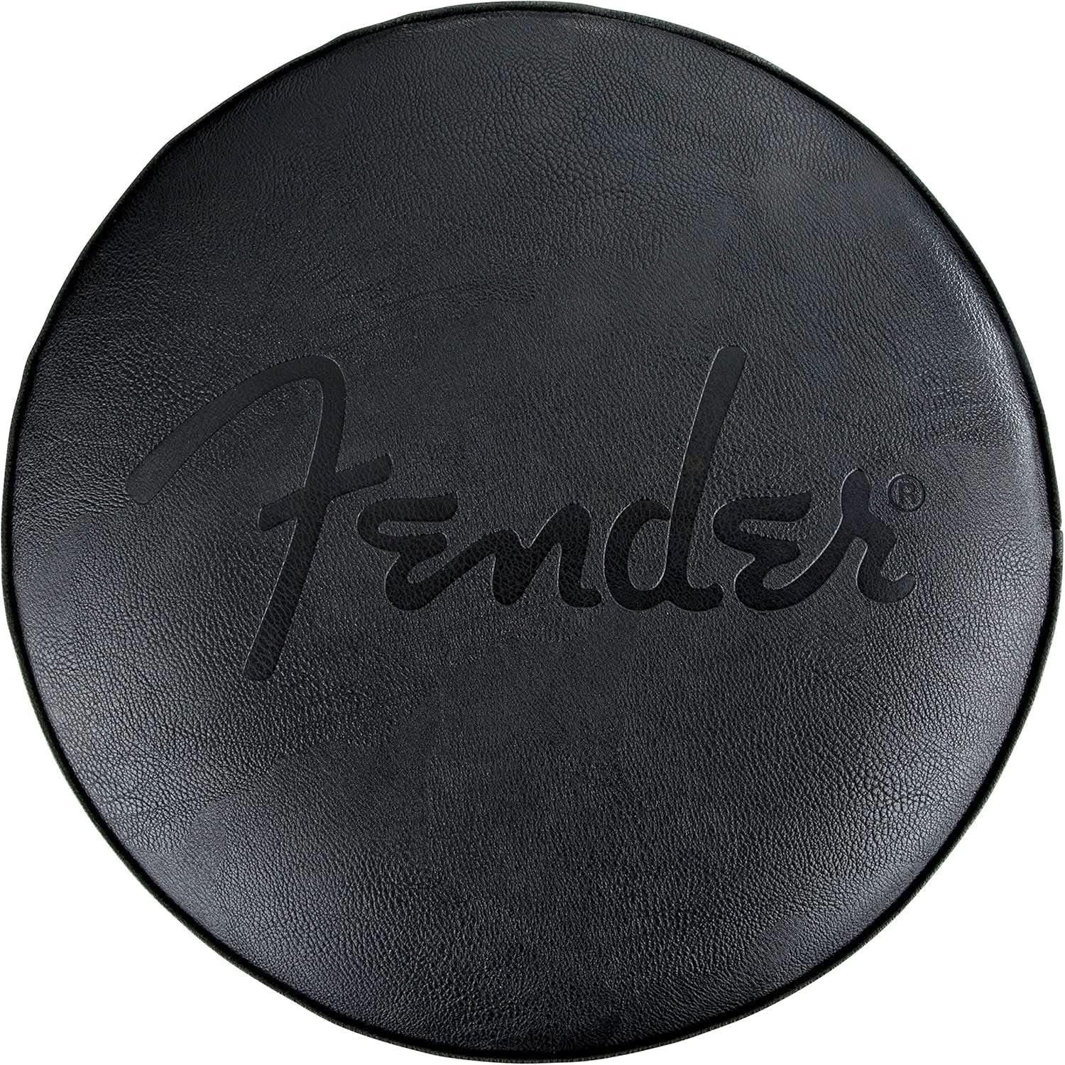 30 Inch Embossed Fender Logo Swivel Bar Stool Black
