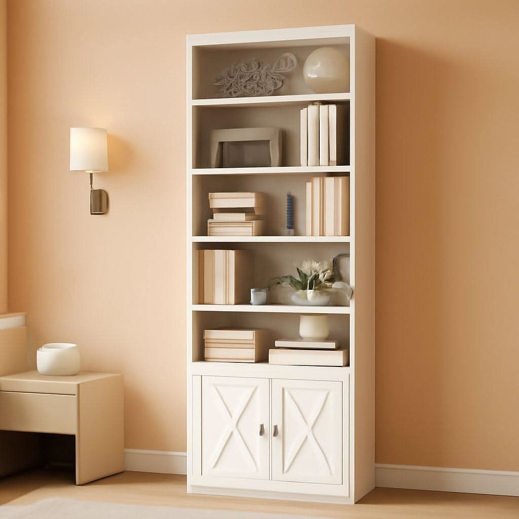 White 82 Inch Tall Bookcase Sturdy Elegant Contemporary