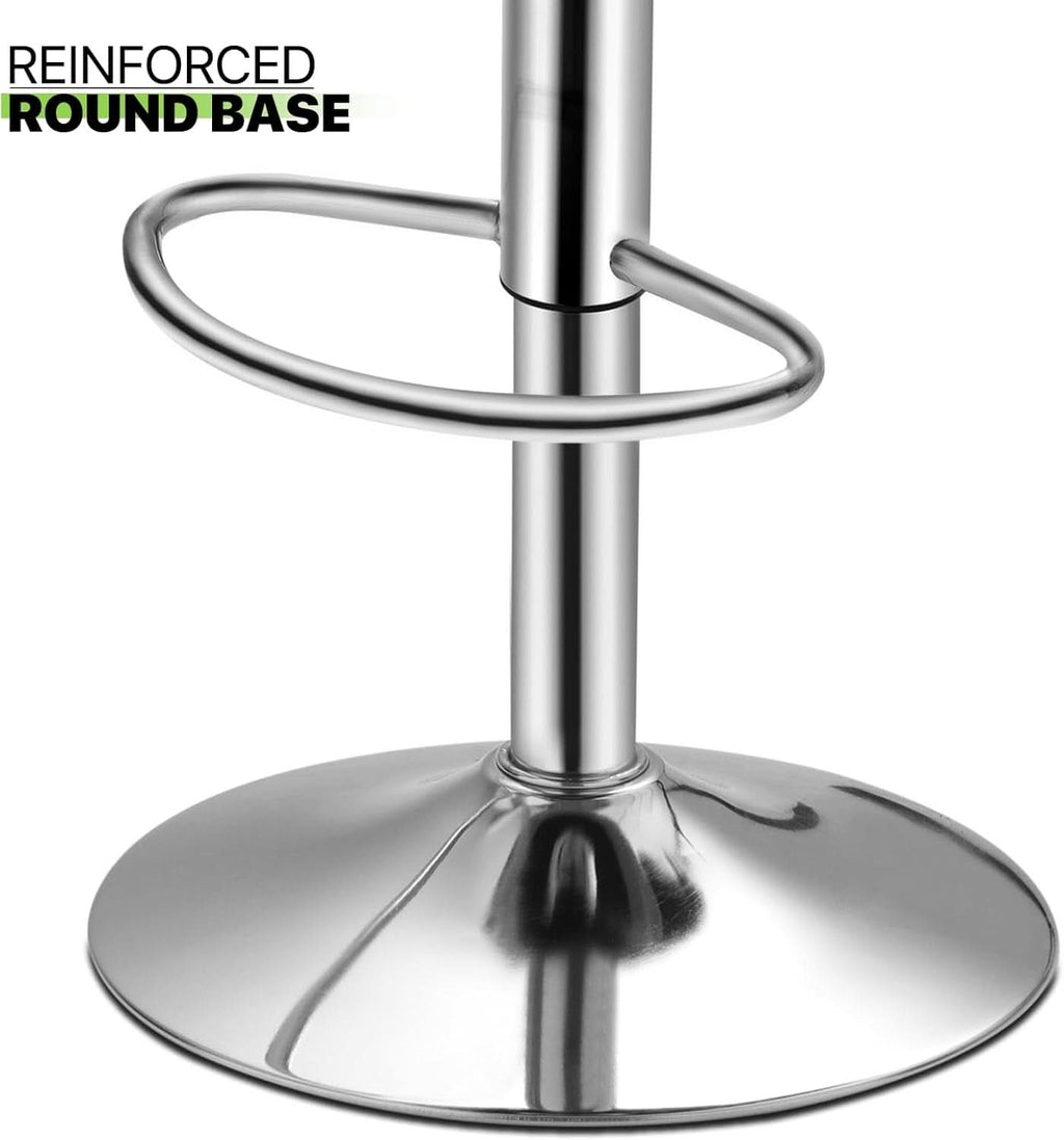 Bar Stools Set of 2 Adjustable Swivel Black Counter Height