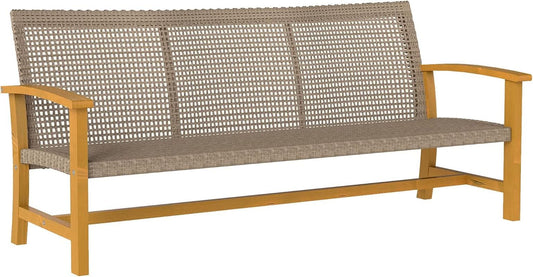 Spacious Wicker Outdoor Couch for Three Comfortable Seats