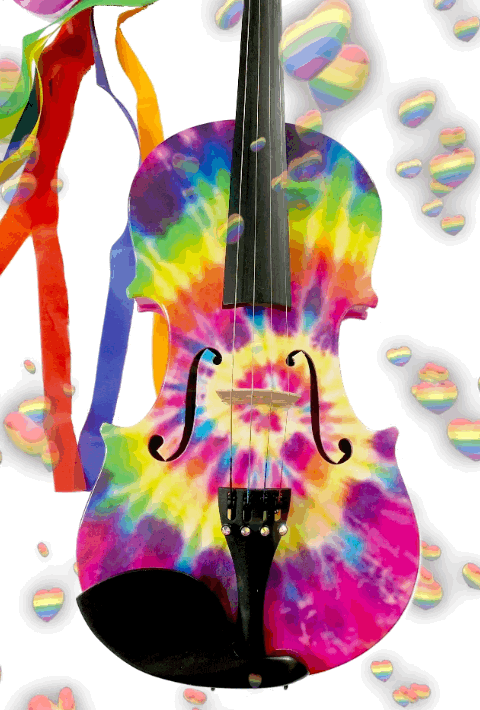 Tie Dye 1/2 Violin Outfit Crystal fine tuners