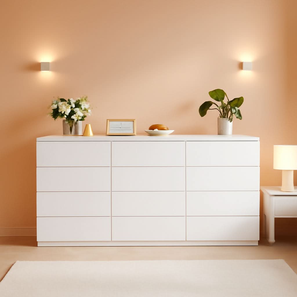 White 5 Drawer Dresser With Large Storage Space For Bedroom