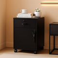 Mobile File Cabinet With Lockable Drawer And Four Wheels Black