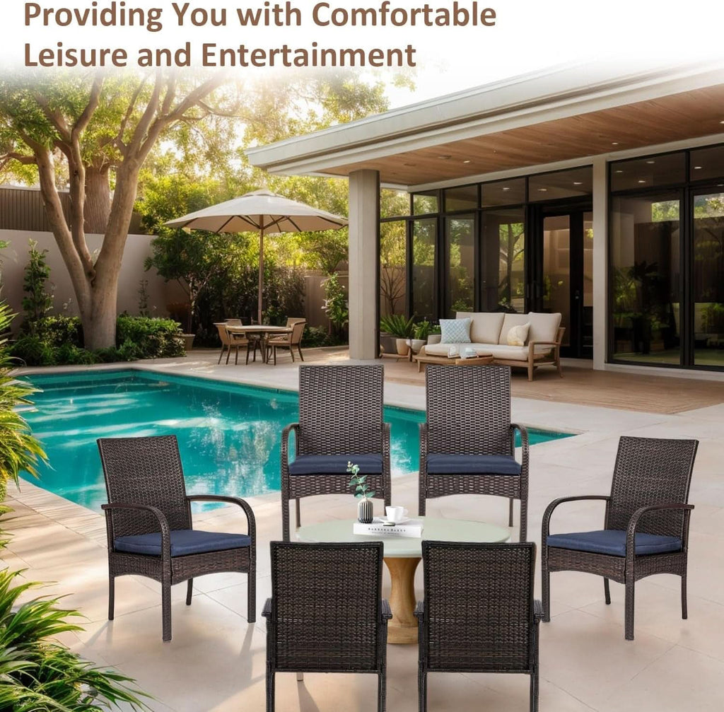 Outdoor Wicker Chair Set with Cushions for Patios