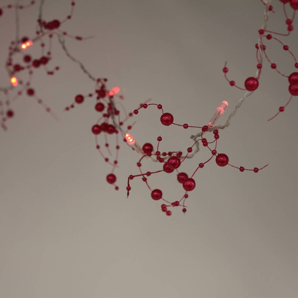 20 LED Beads String Light Battery Operated - Red