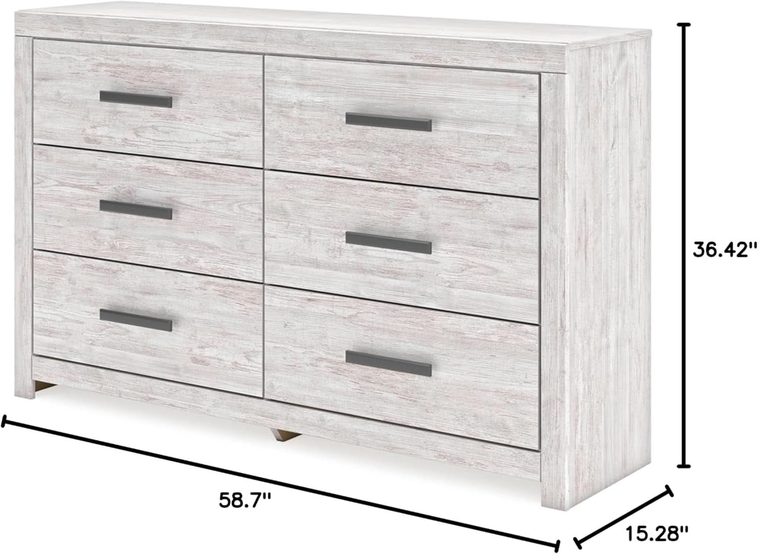 Cayboni Vintage 6 Drawer Dresser With Safety Stop White