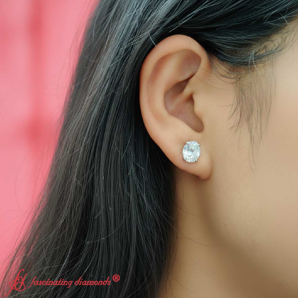 Stud Earring Basket Oval Shaped