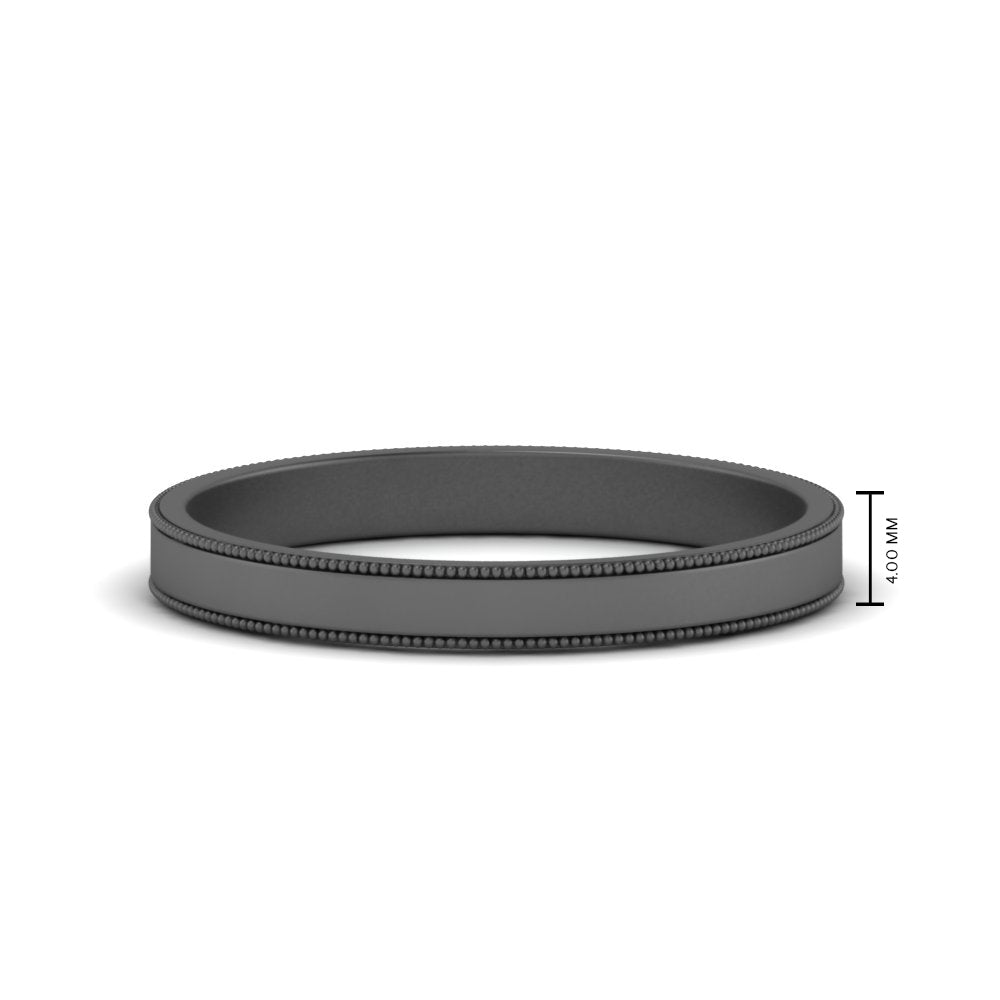 Flat Milgrain Mens Wedding Band