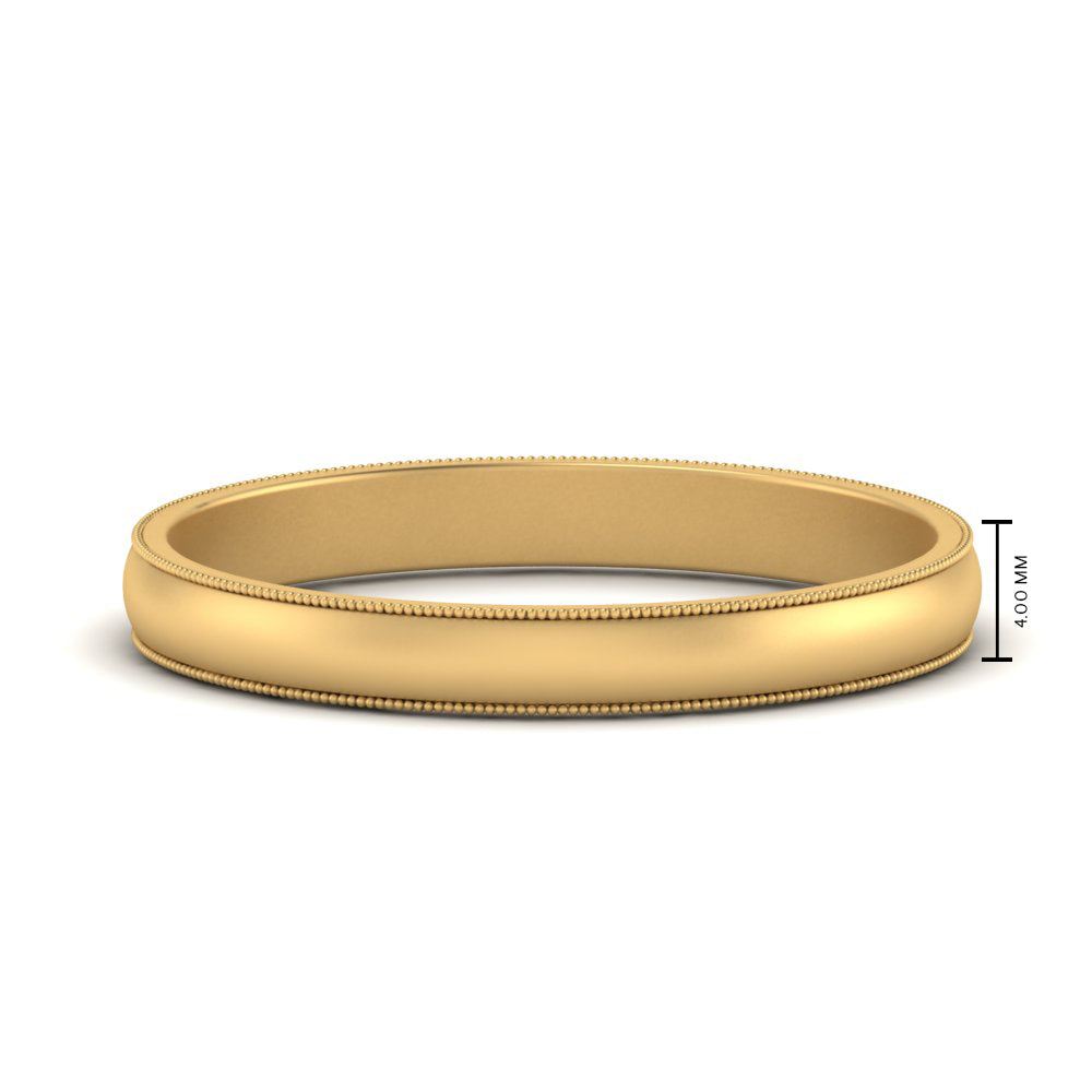 Milgrain Matte Finish Mens Band
