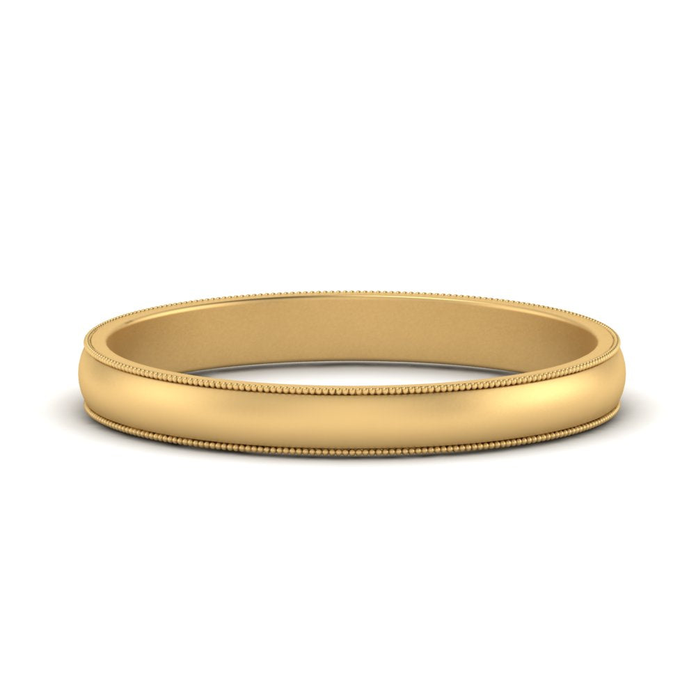 Milgrain Matte Finish Mens Band