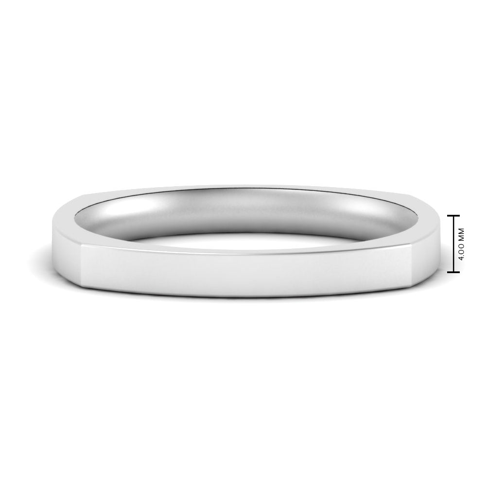 Square Comfort Fit Mens Wedding Band