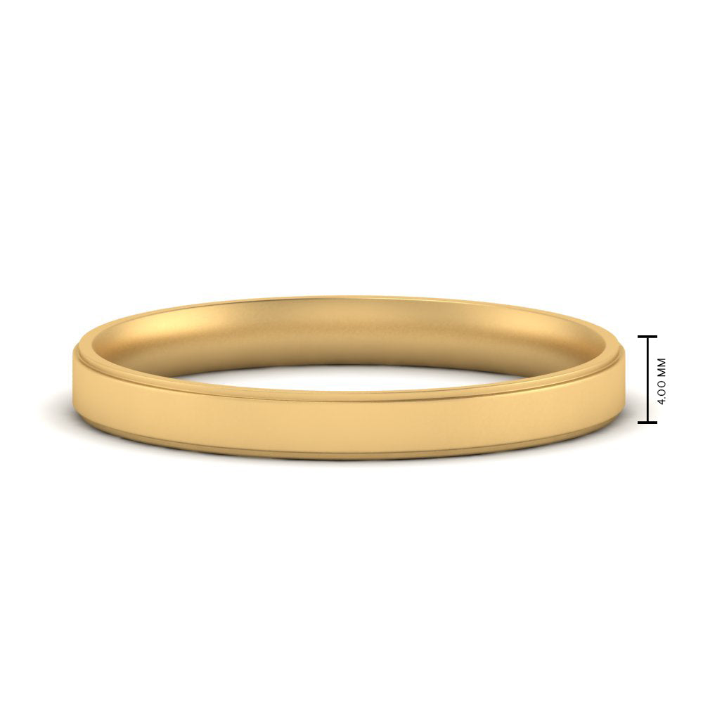 4 mm Steps Edge Comfort Fit Mens Band