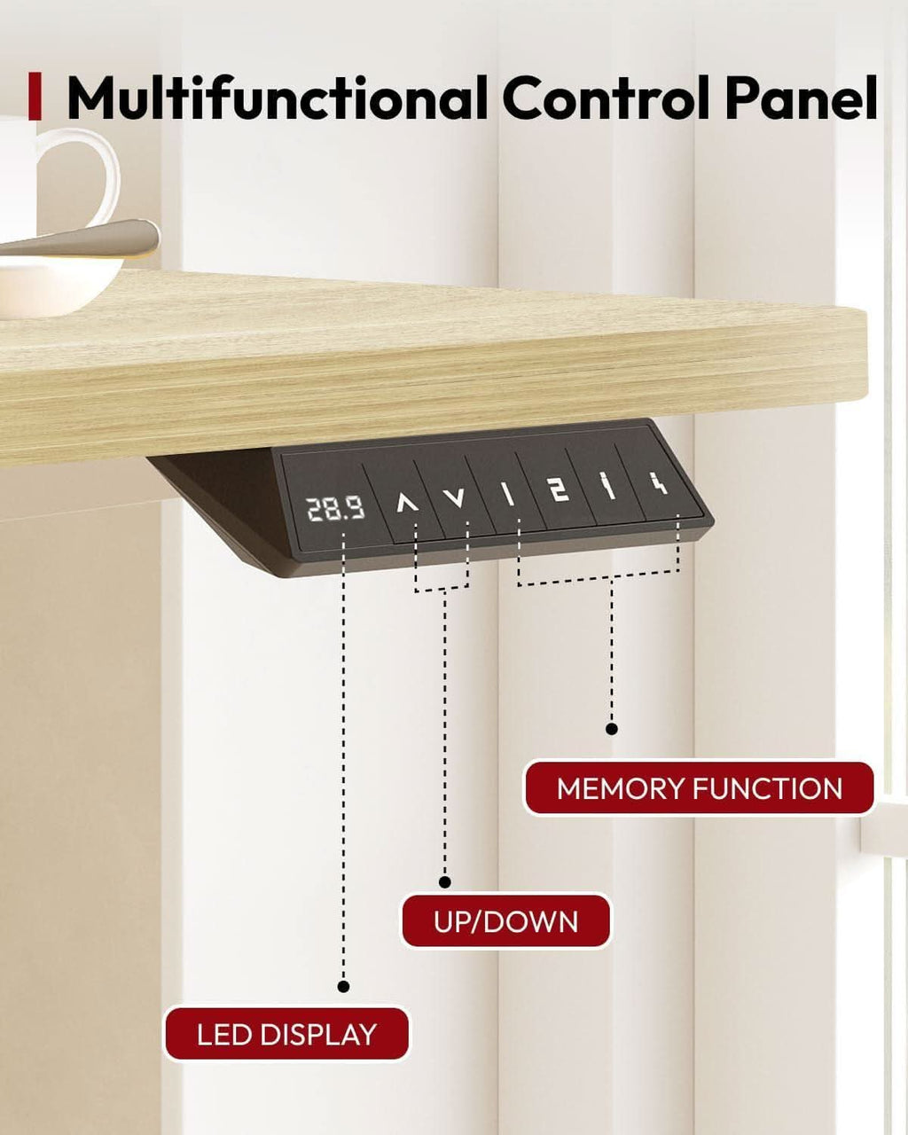 Electric Height Adjustable Standing Desk 79x32 White