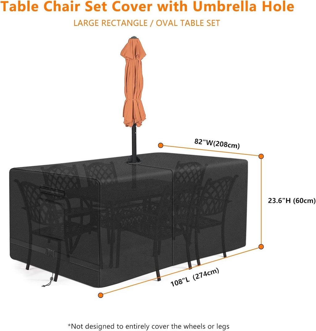Rectangle Patio Table Cover 108 Inch Long Waterproof