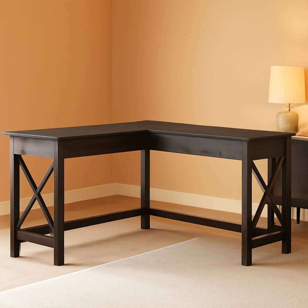 60 Inch L Shaped Desk Modern Farmhouse Home Office