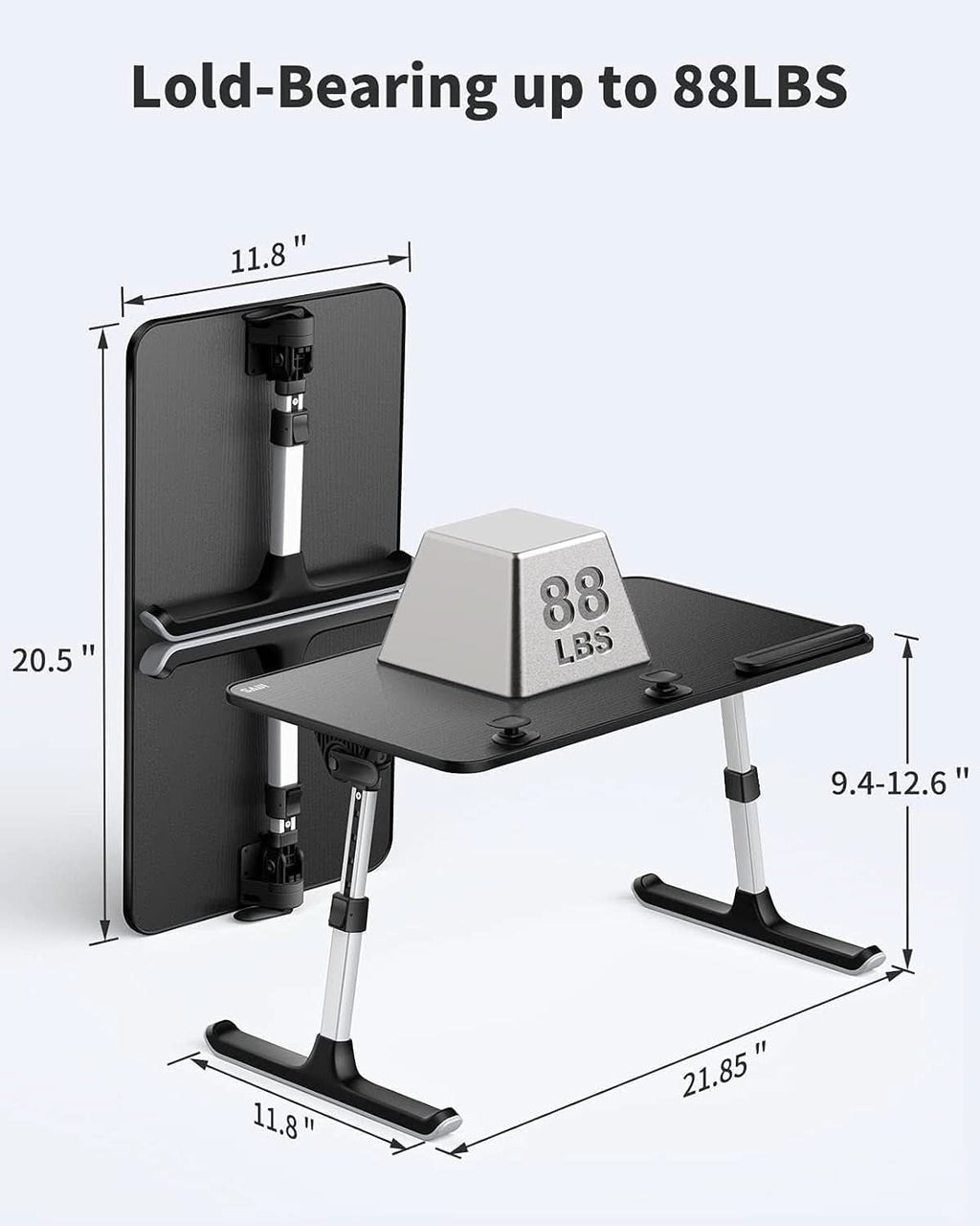 Height and Angle Adjustable Laptop Desk for Bed and Couch