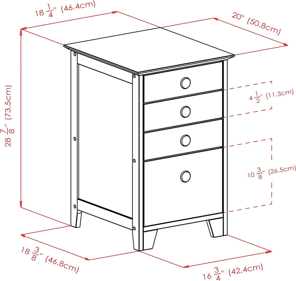 Studio File Cabinet Honey Finish With Three Drawers
