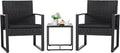 Black Cushioned Outdoor All Weather Patio Conversation Set