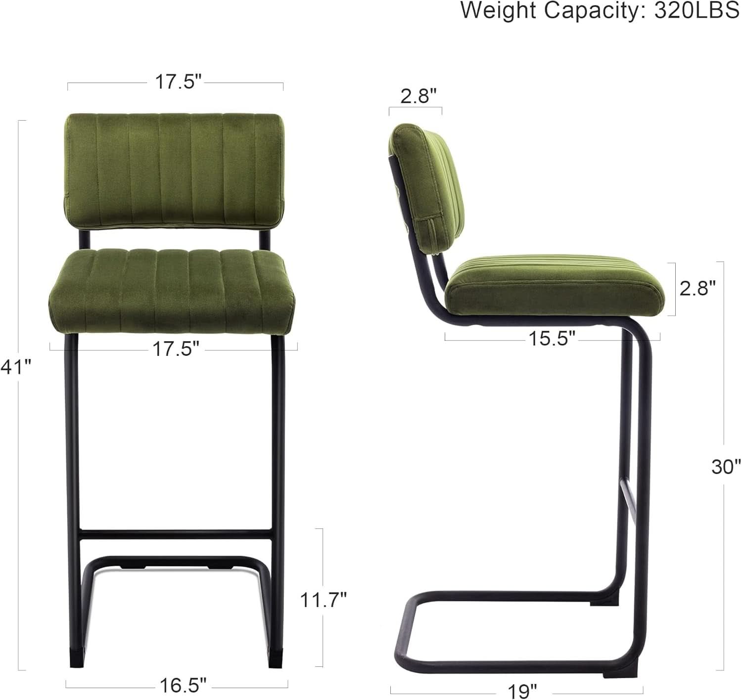 30 Inch Velvet Tufted Bar Stools Set of 2 Kitchen Island