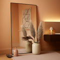 71x31 Inch Black Floor Mirror Full Length Standing
