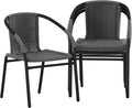 Modern Stackable Rattan Dining Chairs Set for Outdoor