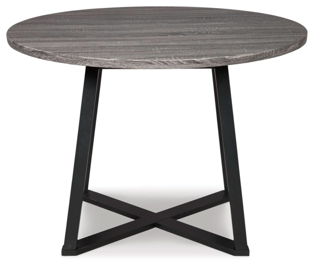 Centiar Mid Century Round Dining Table Gray Metal Legs