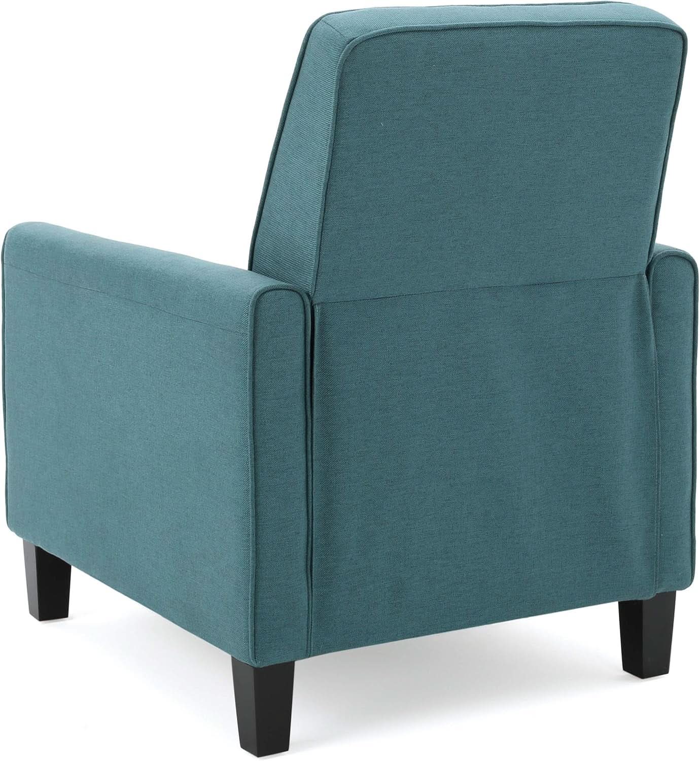 Emmie Fabric Recliner Set In Dark Teal And Dark Brown