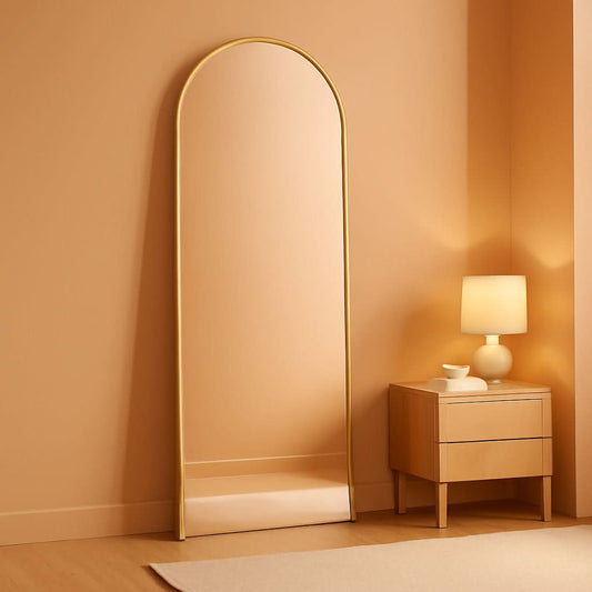 Nanoglass Arch Full Length Standing Mirror 71x26 In Gold