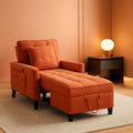 Three In One Velvet Orange Convertible Sleeper Chair
