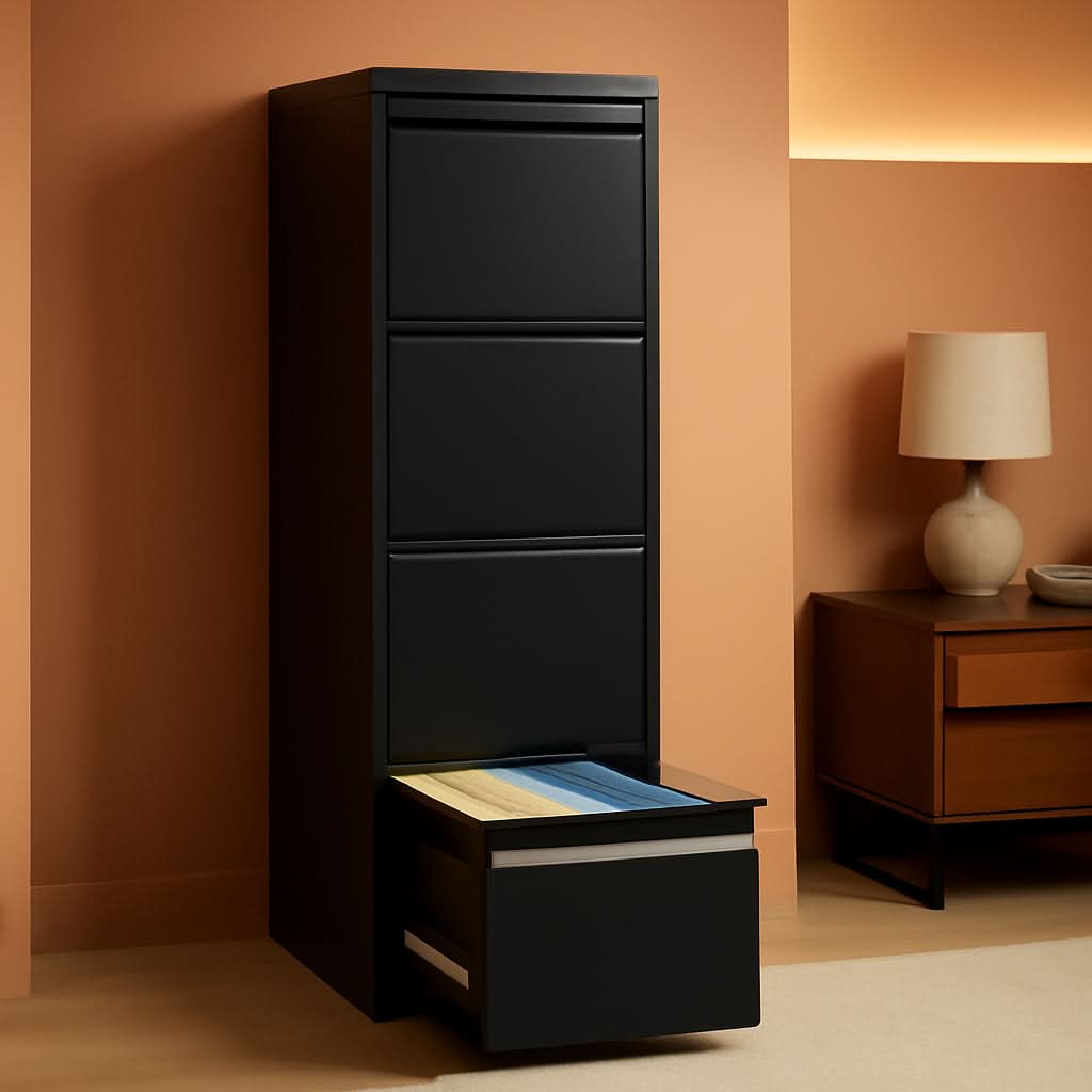 Metal 5 Drawer Vertical File Cabinet With Lock For A4 Letter Legal