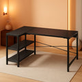 47 Inch L Shaped Desk With Reversible Shelves Carbon Fiber