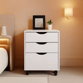 White Mobile File Cabinet 3 Drawer Office Storage Organizer