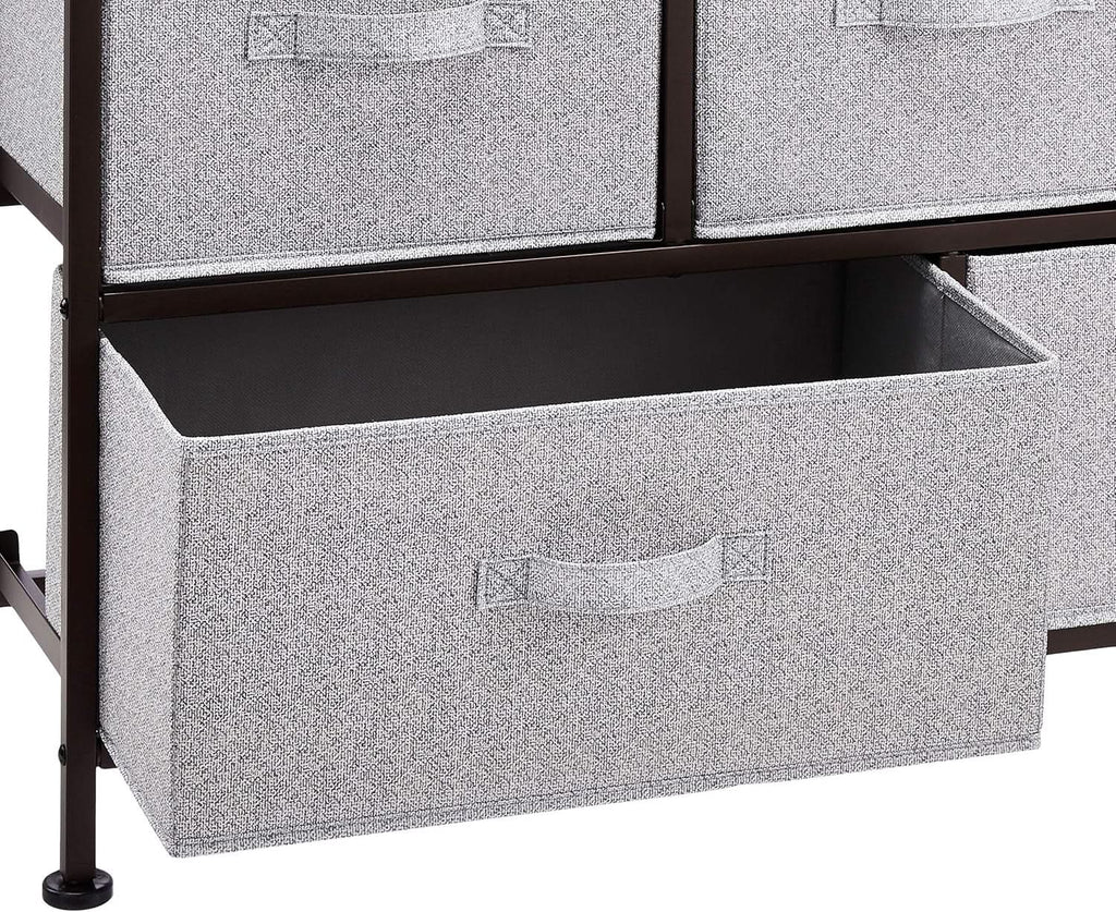 Extra Wide Fabric 5 Drawer Storage Organizer Unit Bronze