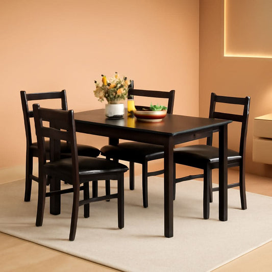 Brown Premium Five Piece Dining Table Set Apartment