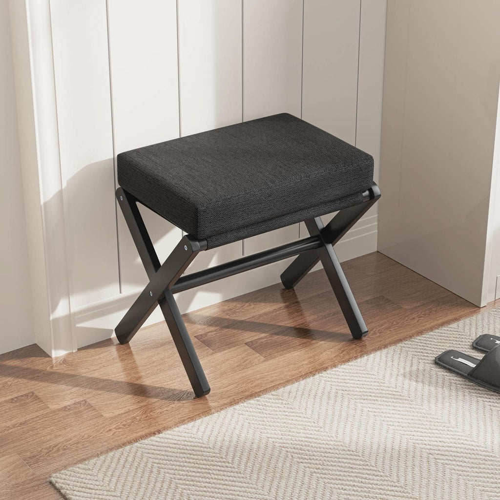 Foldable Foot Stool Black For Contemporary Living Room