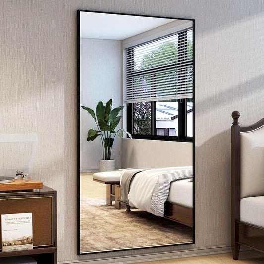 Full Length Mirror With Stand 34x76 Aluminum Frame