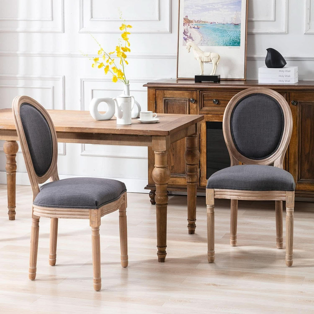 French Country Farmhouse Upholstered Dining Chairs Set Of 6