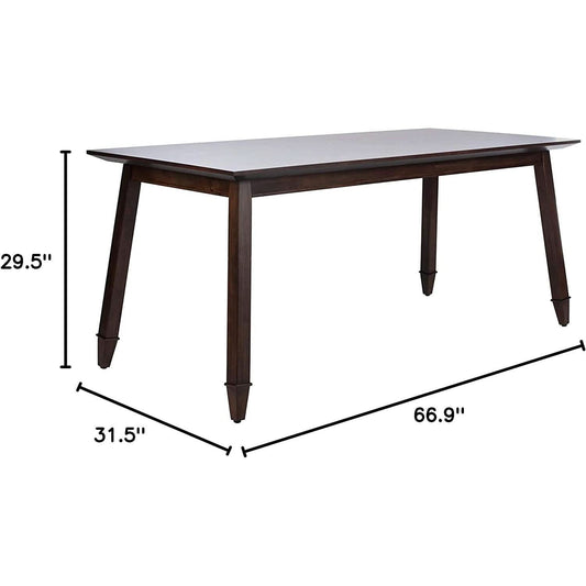 Brayson Walnut Rectangular Dining Table 67 Inch Wide