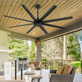 65 Inch Matte Black Ceiling Fan With Remote Quiet DC Motor