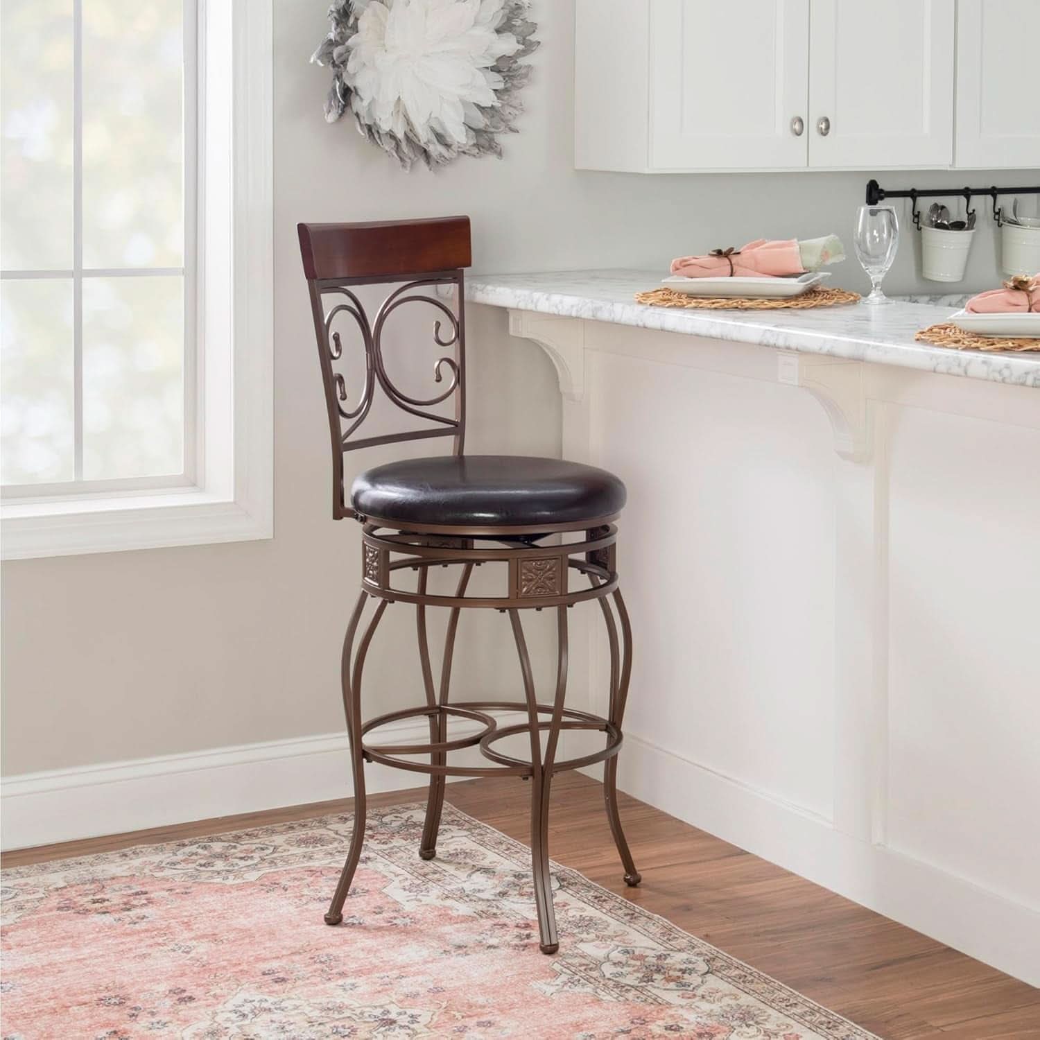Big And Tall Bar Stool Dark Bronze Bar Height Swivel