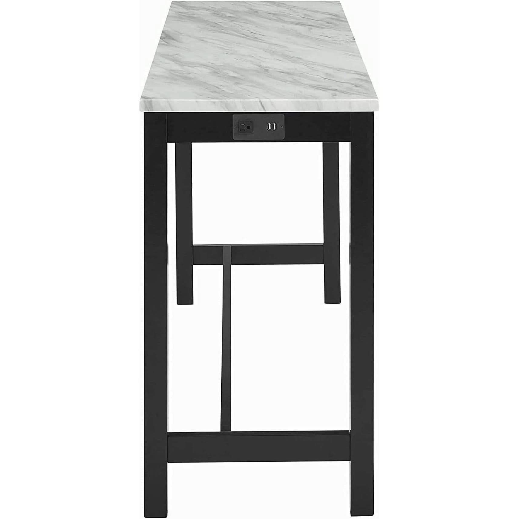 Blue Velvet Bar Table Set With 3 Stools Faux Marble Top