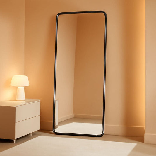 Full Length Floor Mirror 56 Inch Tall Black Freestanding