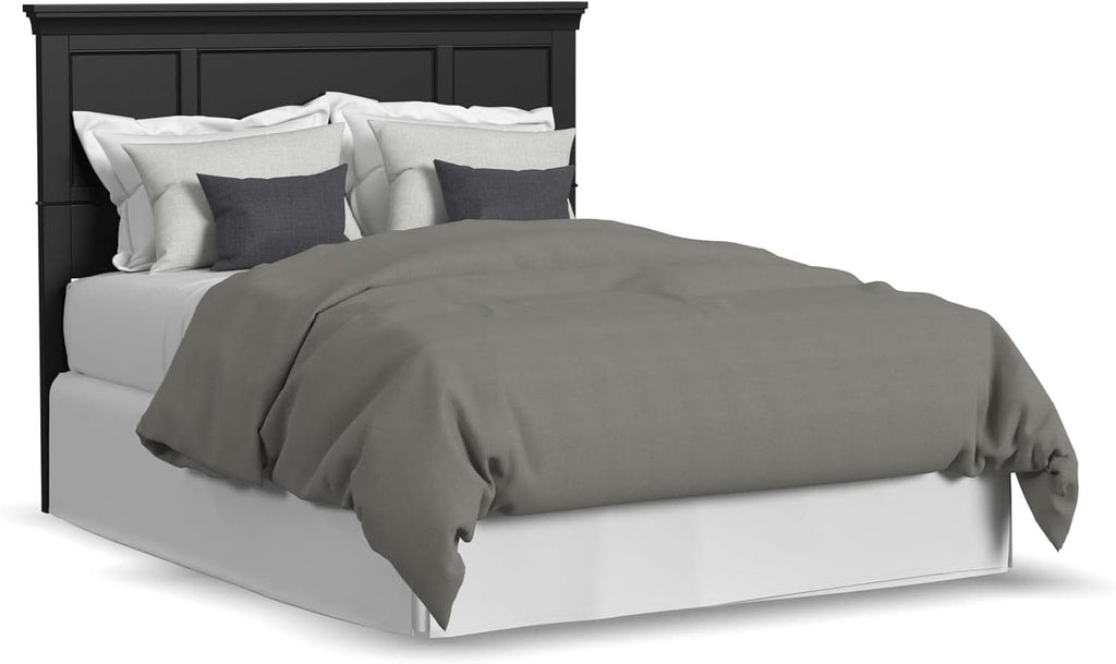 Stylish Black Queen Headboard with Raised Panel Design